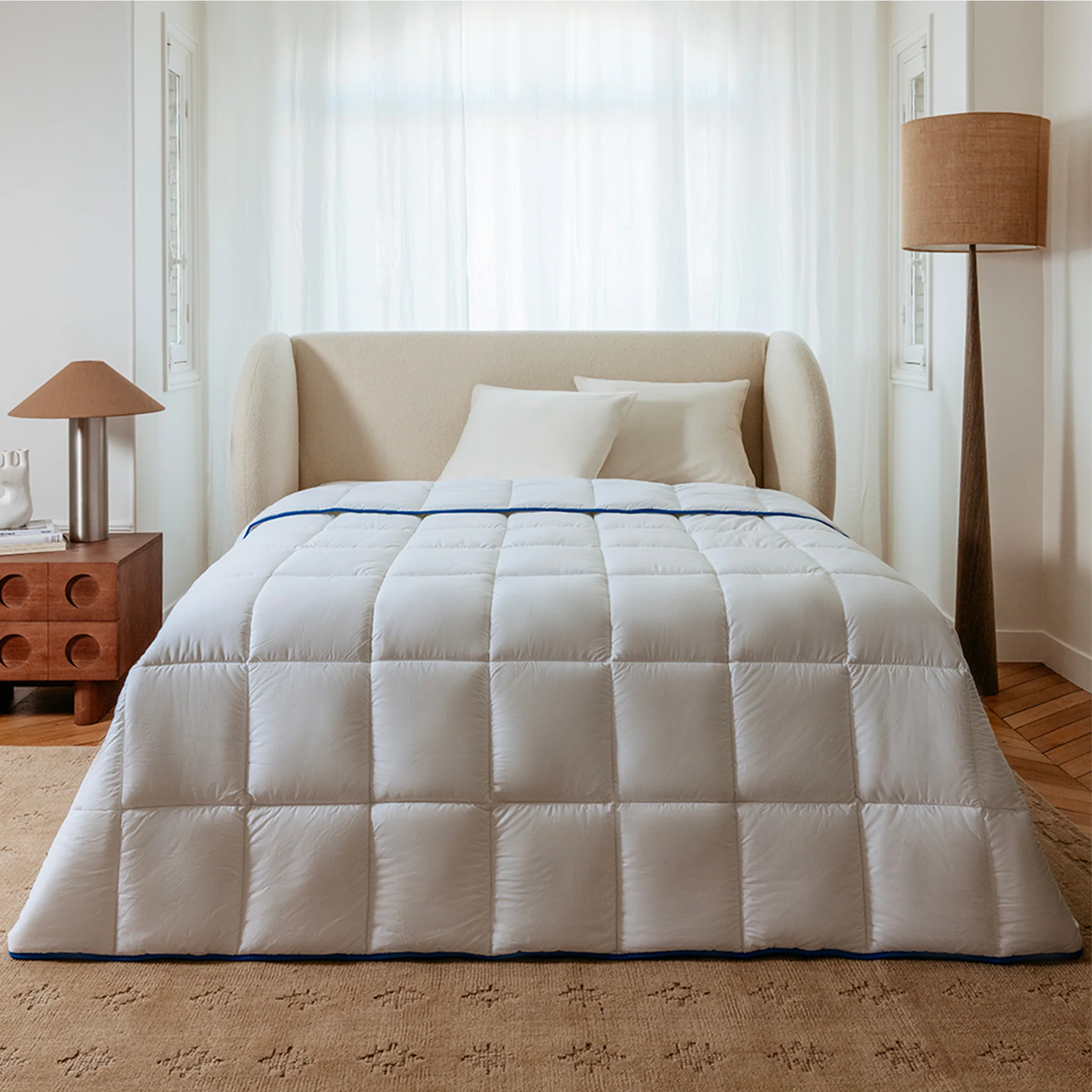 Couette légère temperée 100% fibres creuses siliconnées, enveloppe coton - Image 7