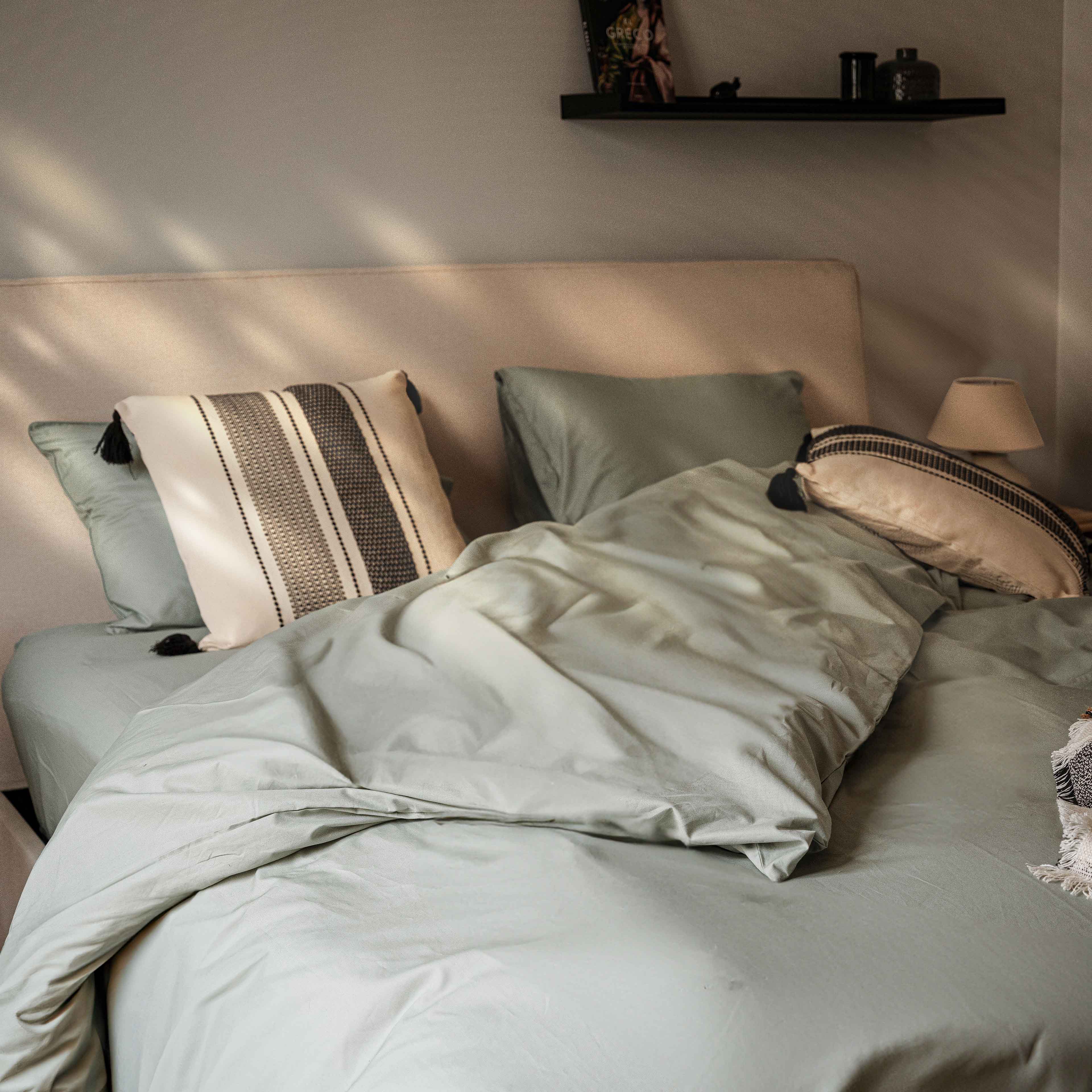 Coussin Lagos 100% coton beige - 50x50cm - Image 4