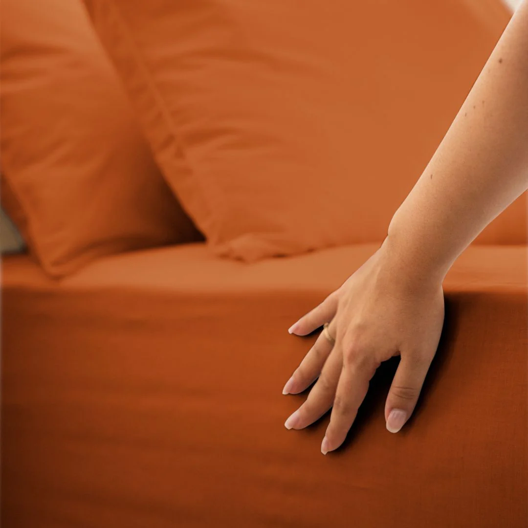 Drap housse percale lavée - 8 coloris au choix - Image 18