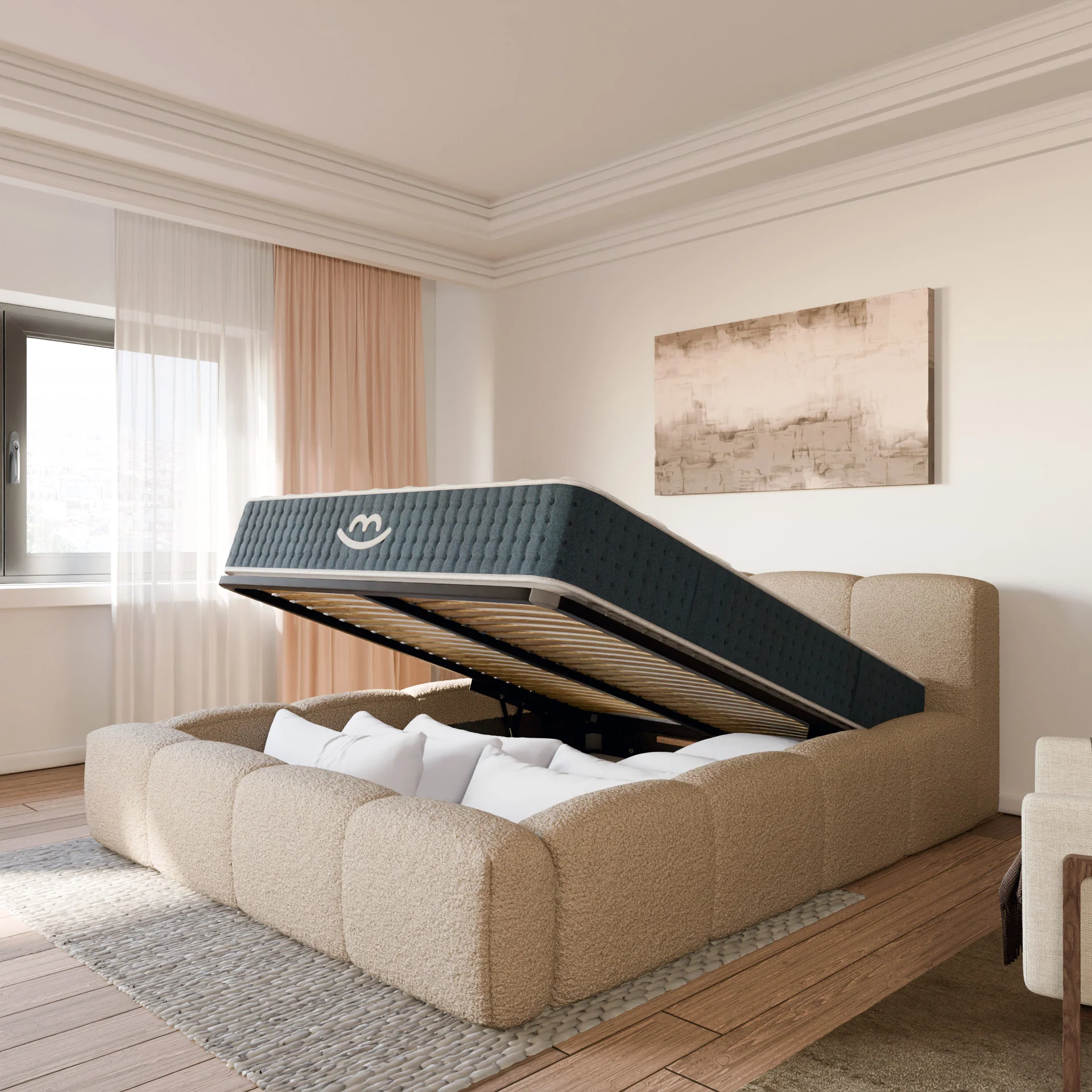 Ensemble lit coffre Equinox et matelas à mémoire de forme Jade - 26cm - Image 3