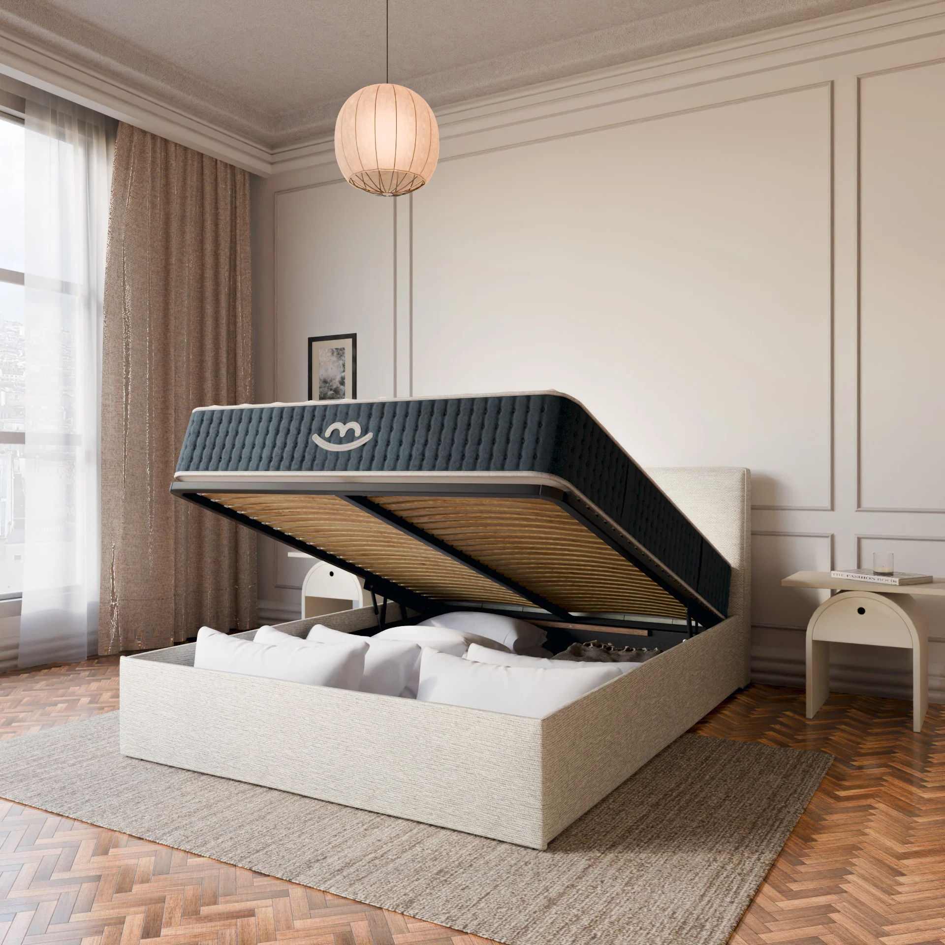 Ensemble lit coffre et matelas à mémoire de forme Jade - 26cm - Image 3