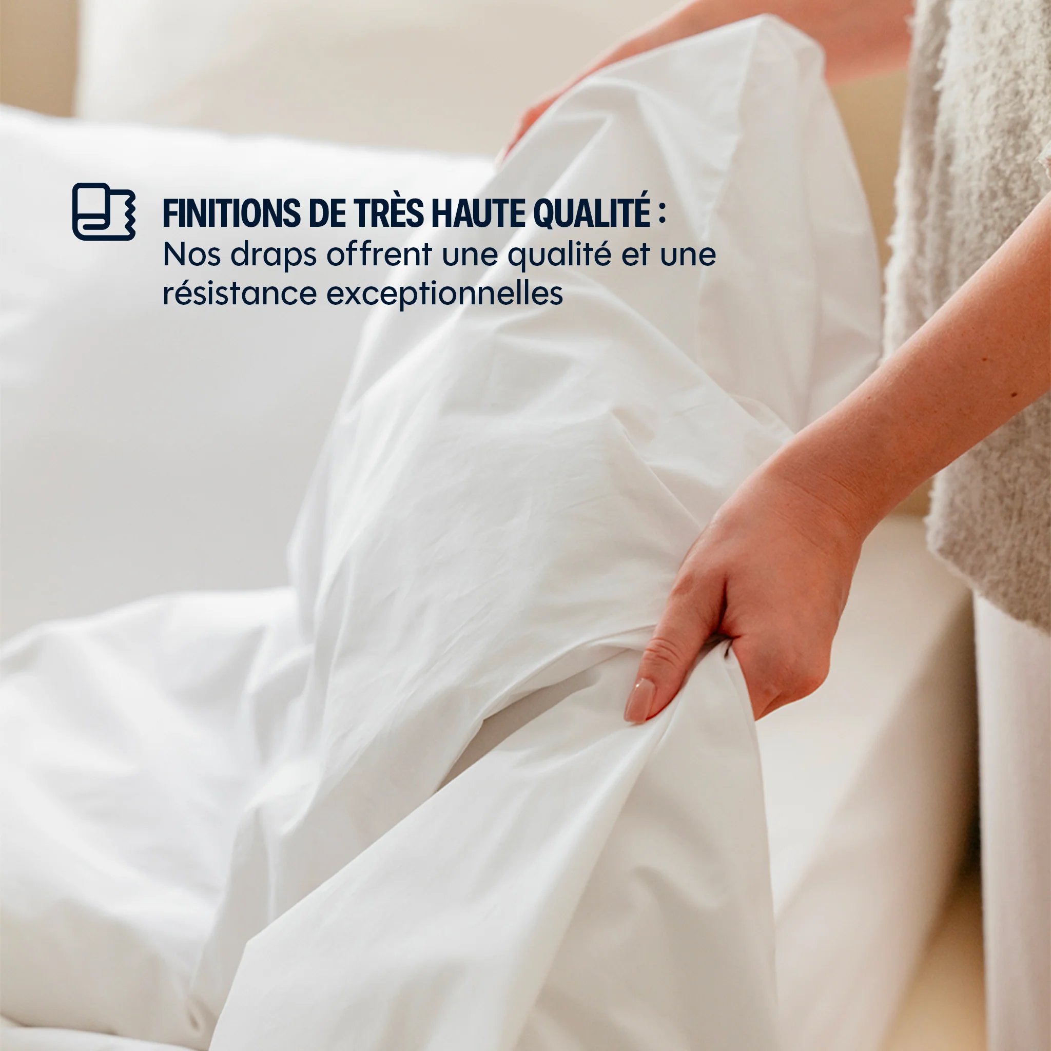 Parure de lit percale de coton - Blanc - Image 4