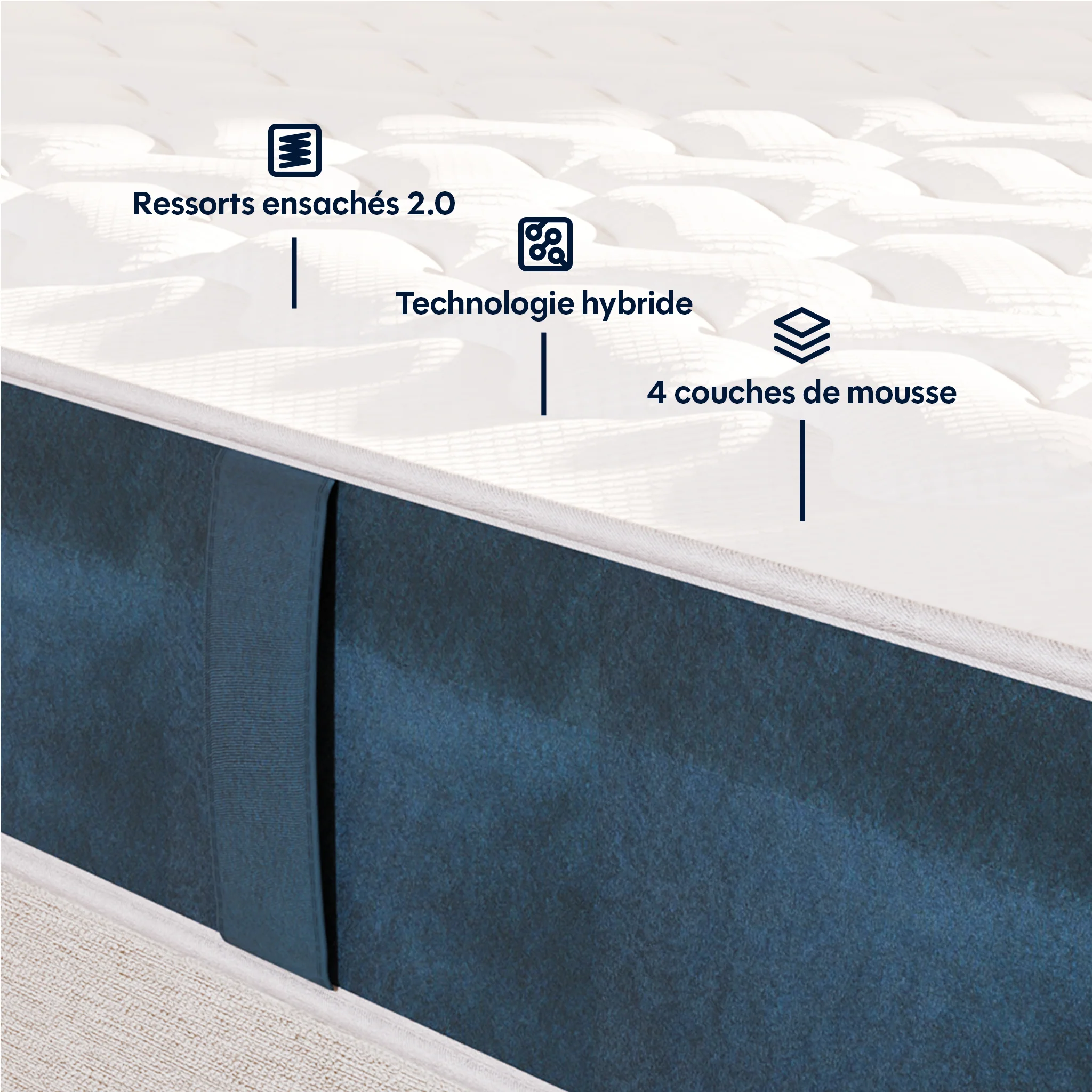 Matelas hybride Mila - mousse et ressorts - 22cm - Image 5