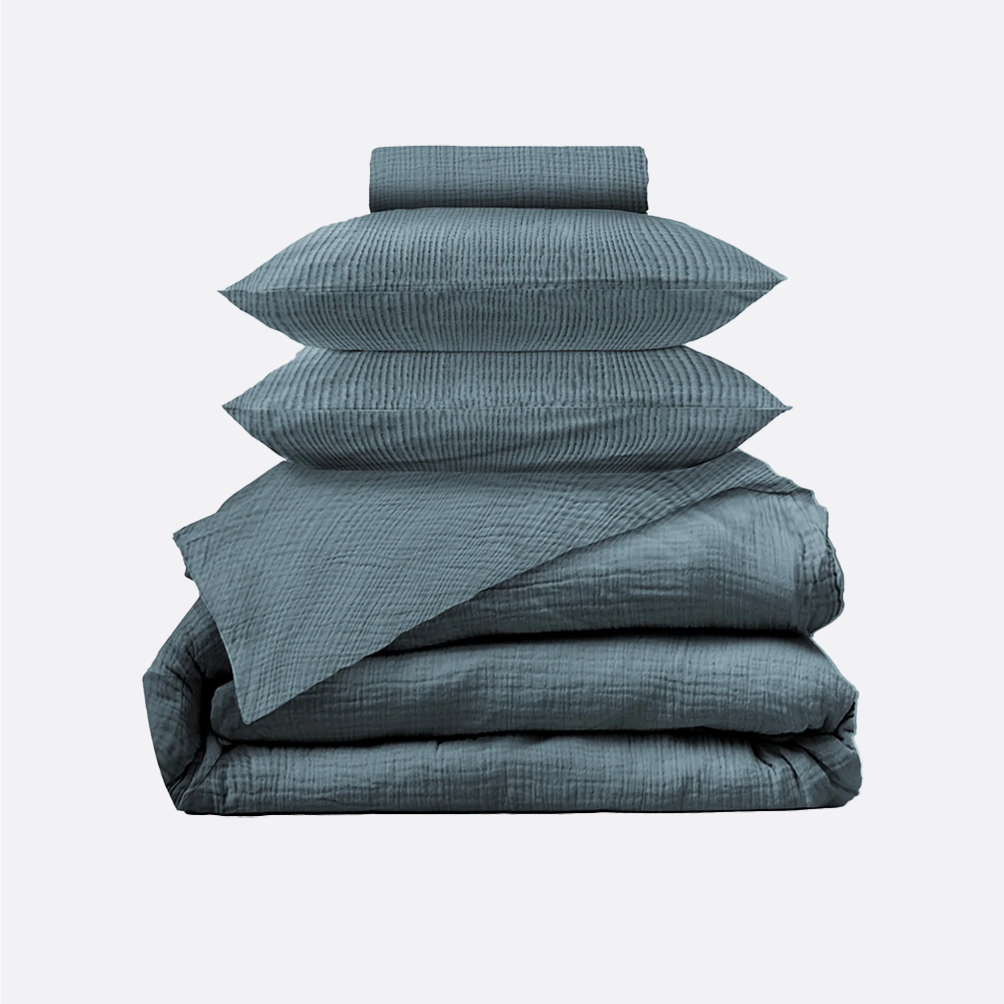 Parure de lit gaze de coton - Dusty Blue - Image 11