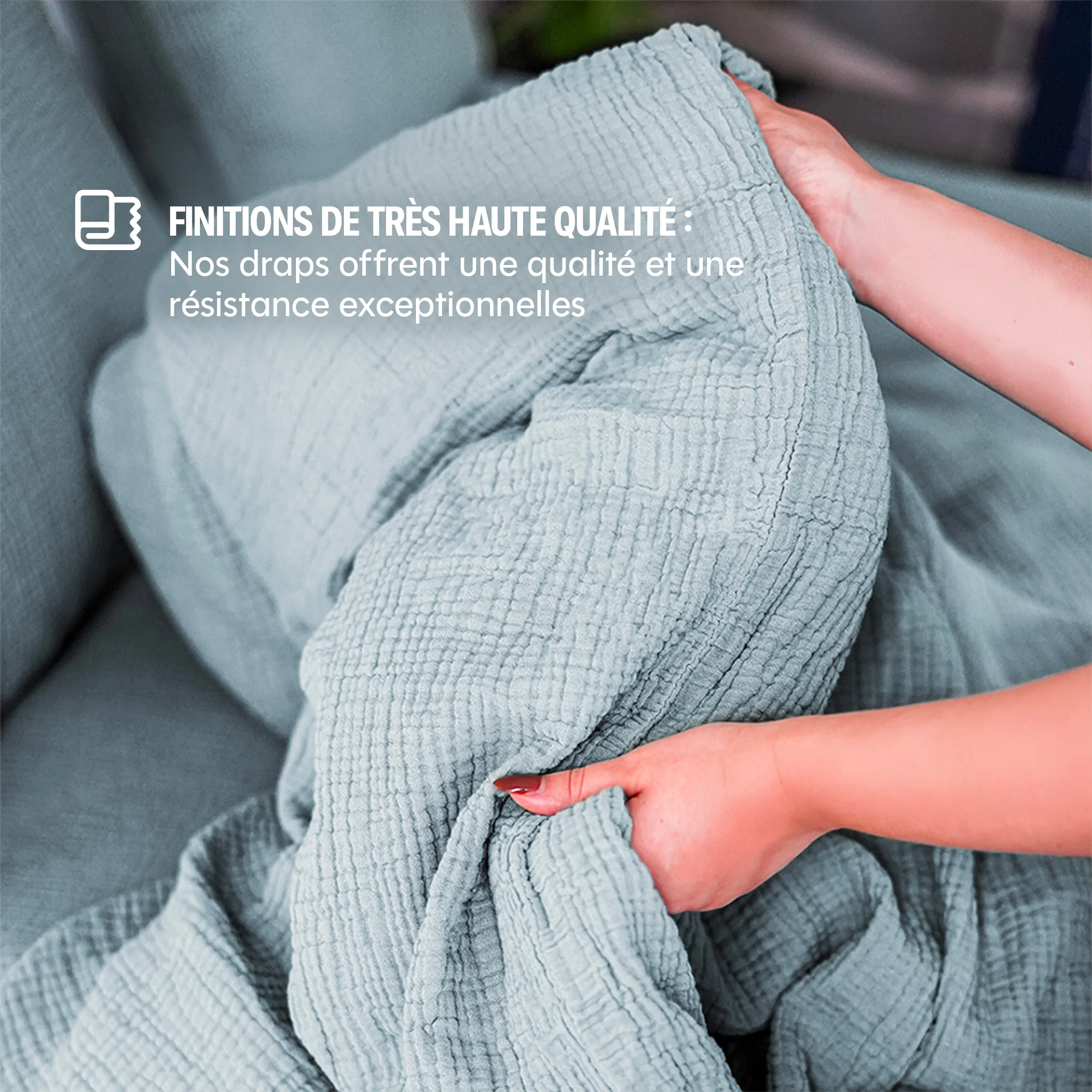 Housse de couette Gaze de coton - 4 coloris au choix - Image 8