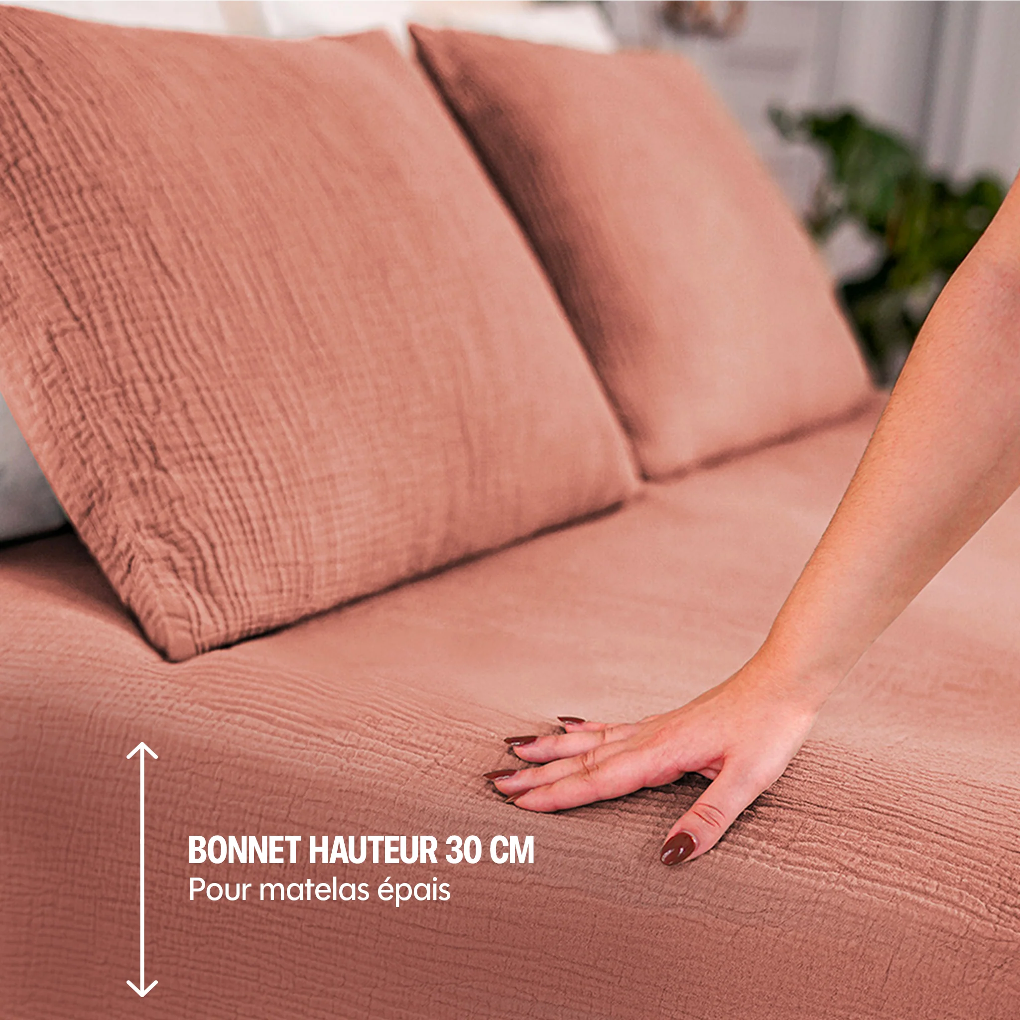 Parure de lit gaze de coton - Mocca mousse - Image 3