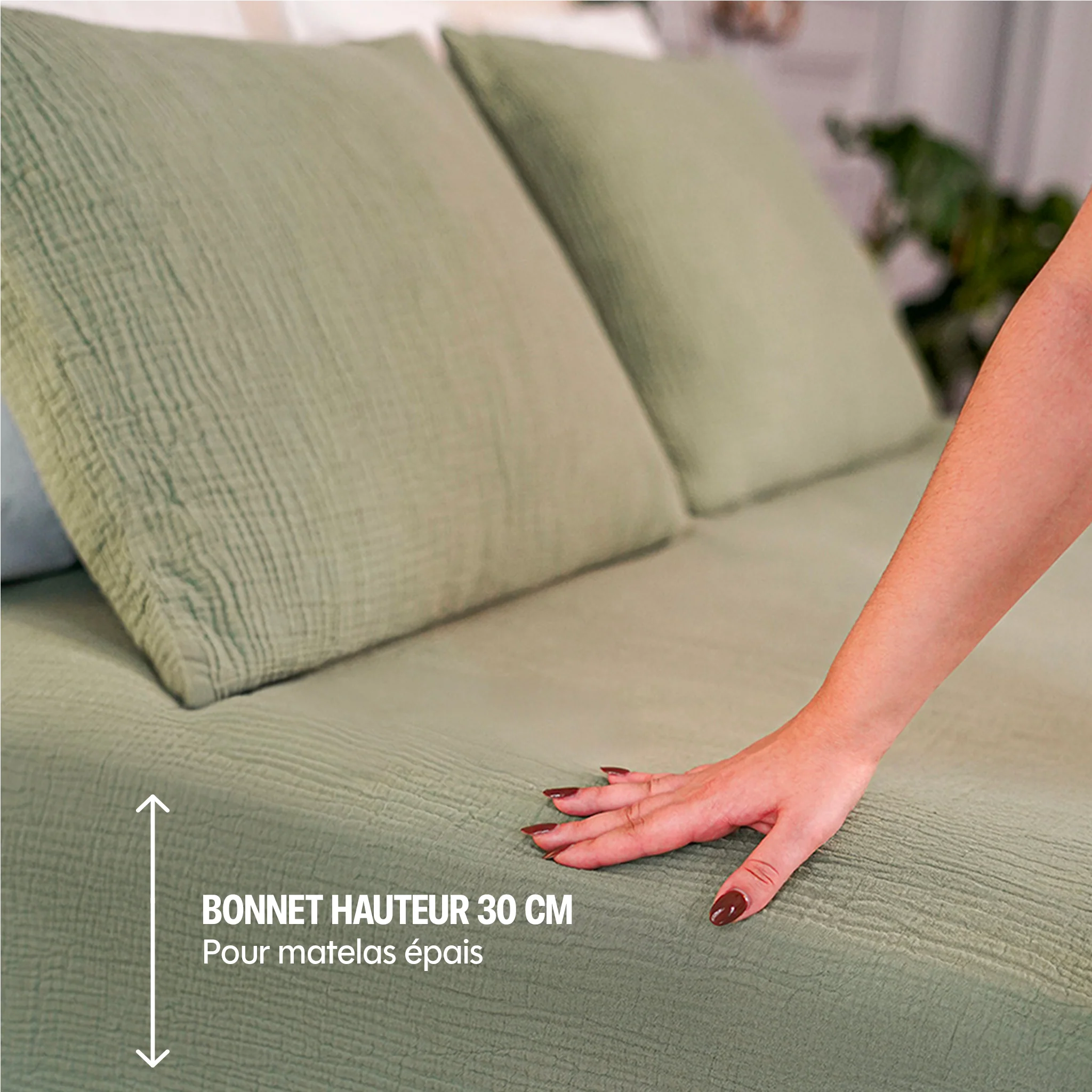 Drap housse gaze de coton - 4 coloris au choix - Image 18