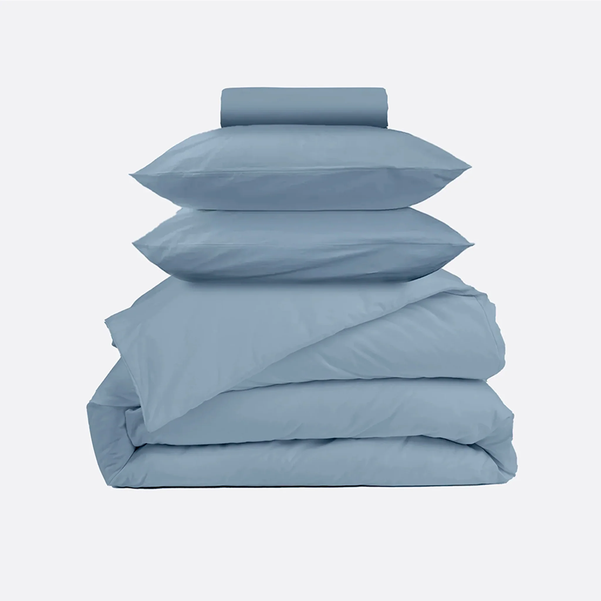 Parure de lit percale de coton - Bleu gris - Image 11