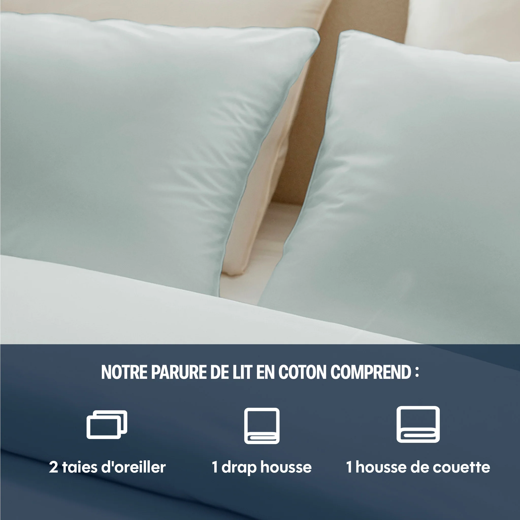 Parure de lit percale lavée - Hint of mint - Image 2