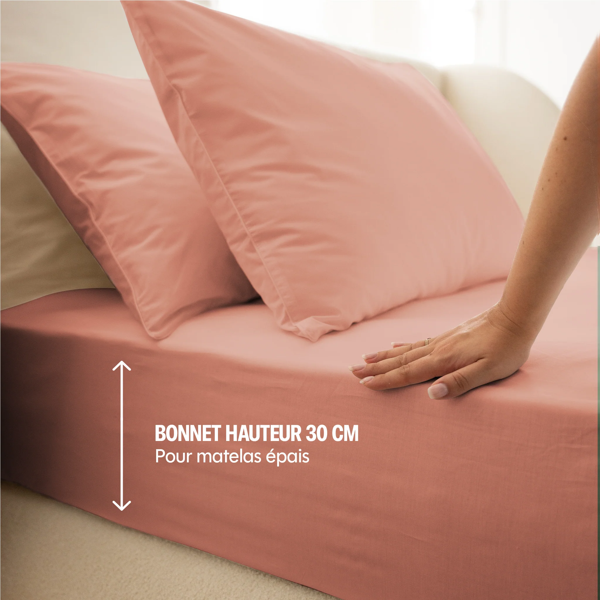 Drap housse percale lavée - 8 coloris au choix - Image 42