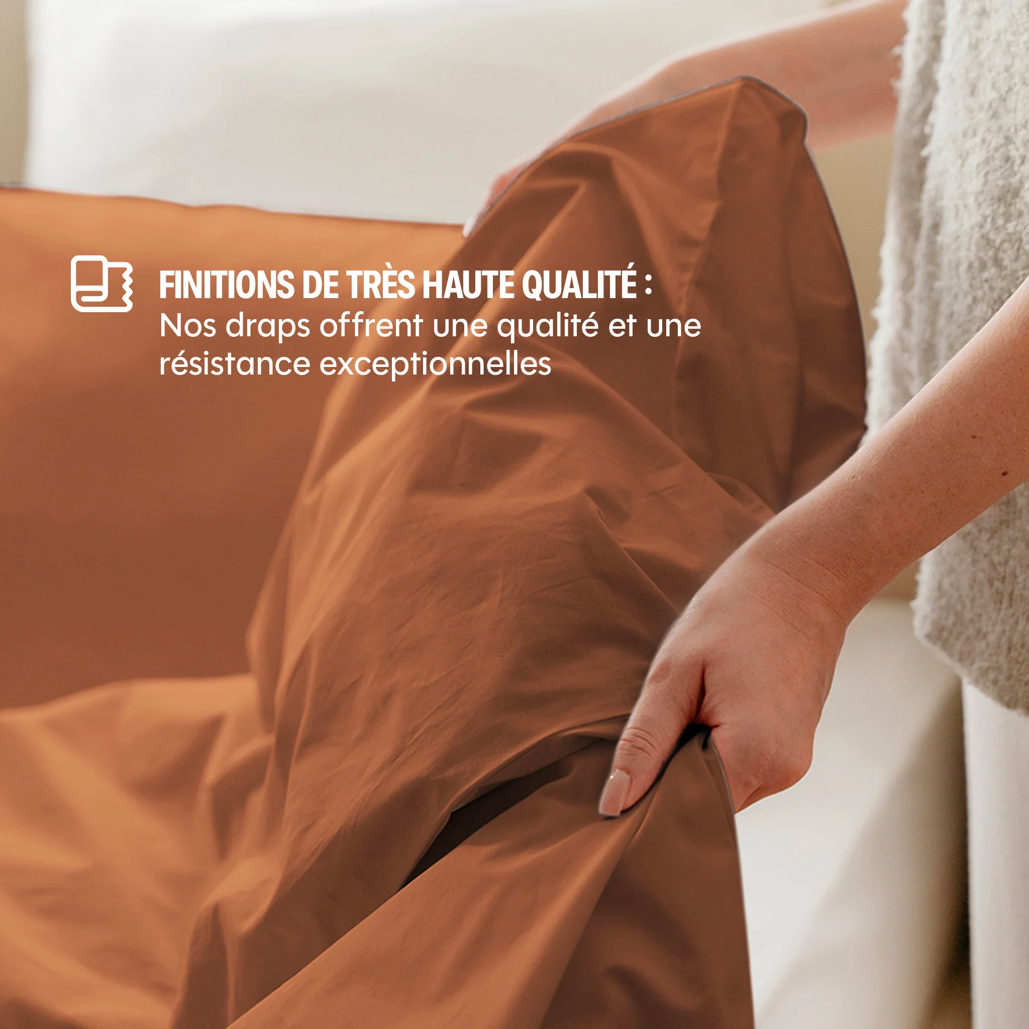 Housse de couette satin de coton - 4 coloris au choix - Image 3